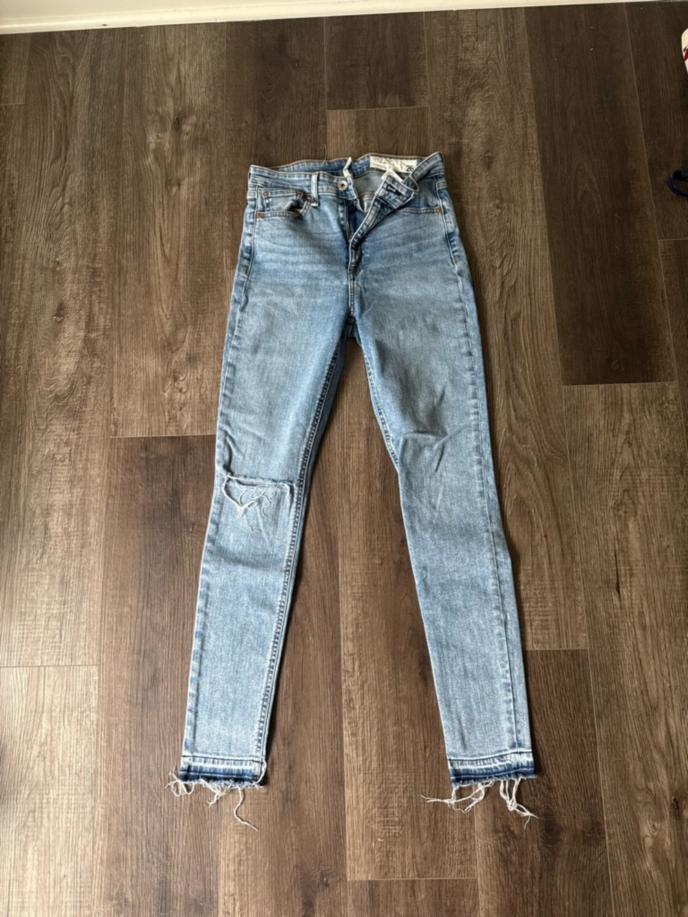 rag & bone Light Wash High-Rise Skinny Jeans
